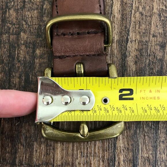Bachrach Cowhide Leather Belt Woven Link Solid Brass Buckle Mens Size XL Brown - Picture 11 of 13